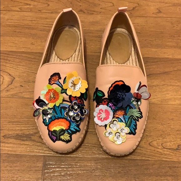 Bill blass Sutton embroidered espadrilles size 8 - Picture 1 of 4